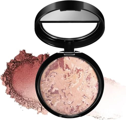 Baked Foundation for Mature Skin, Brighten Color Correcting Powder Foundation, Medium to Full Coverage for Face, Transfer, Long-Lasting 24h Wear Oil-control Shimmer Natural Smooth Makeup (#04)
