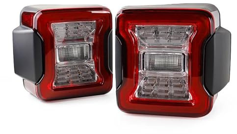 YTREAMC LED-Rückleuchten für Jeep Wrangler JK 2007-2017, Rückfahrlicht, Blinklicht, Zubehör (Rood)