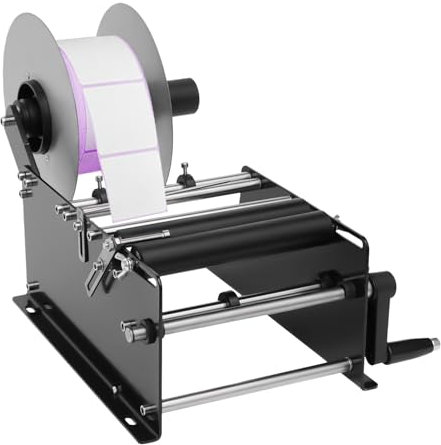 Tyvotrend Etichettatrice manuale rotonda per bottiglie, etichettatrice semiautomatica regolabile, 10-30 pezzi/minuto, applicatore per bottiglie con diametro 2-12 cm