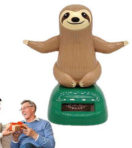 Jlobnyiun Solar Dancing Sloth - Dashboard -Spielzeug, zitternde Handfigur | Nettes animiertes Solarfaultier für Kinderzimmer, Autoausstellung, Bürotisch oder Home Decor, lustiges Wobble -Spielz