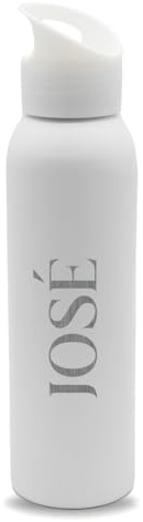 DEREGALOOS Botella Aluminio Mate 600ml Personalizable con Grabado Láser. Ligera y Reutilizable. Cierre Seguro sin BPA. Diseño Deportivo Ideal para Regalo, Gimnasio, Oficina o Uso Diario (Blanco)