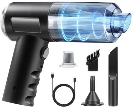 Handheld Vacuum Cleaner, 22000PA High Power Mini Vacuum Cleaner, Rechargeable Portable Lightweight dust catcher Car Hoovers with Multiple Brush Heads for Home Car Carpet Stairs Pet Hair Deep Cleaning