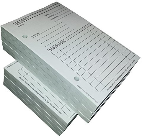 16x Lieferscheinblock - 100 Blatt DIN A6 Hochformat - gelocht - (22422)