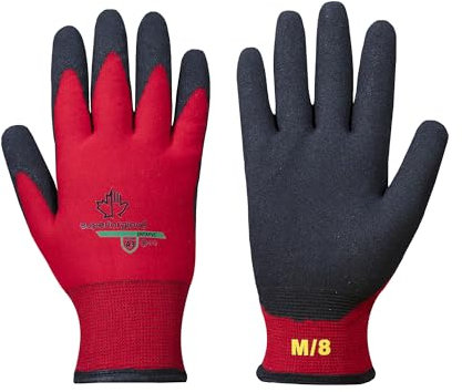 Superior Winter Work Gloves - Fleece-Lined with Black Tight Grip Palms (Cold Temperatures) Freezer Gloves - SNTAPVC - Size Medium