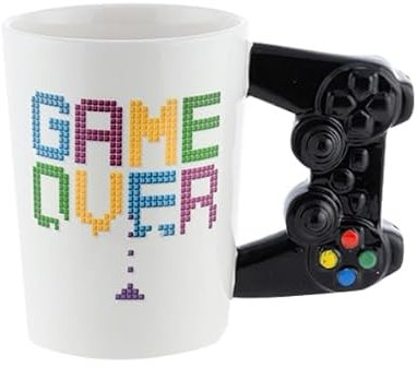 Ebiz Tasse Game Over Mug Anse Manette 400 ml Céramique Rétro Gamer