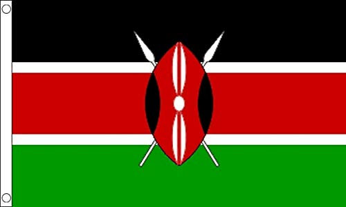 FlagSuperstore Bandera de Kenia 5 x 3 pies – 100% poliéster con Ojales
