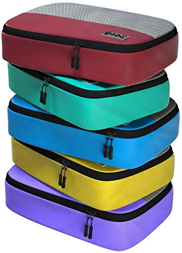 Packwürfel für Koffer – 5 Stück Packwürfel für Reisen – Packwürfel für Handgepäck Koffer Organizer Taschen – Reisewürfel Reise-Organizer Taschen für Gepäck, Größe M, 5 Stück –