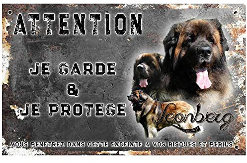 Pets-Easy.com Panneau Chien personnalisée Chien leonberg - pré percée et vis fournies. De 30 à 15 cm