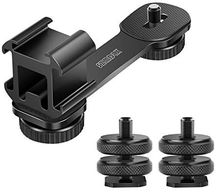 Dreifach Blitzschuh Adapter, 1/4 Schraube Adapter, 3 in 1 Adapter Triple Cold Schuhhalterung Platte für Mikrofon LED-Videolichthalter Ständer für Zhiyun Smooth 4, OSMO Mobile 3 2, Feiyu Vimble 2