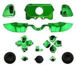 Chrom-Stoßstangen mit Auslöser-Tasten, DPad LB RB LT RT für Xbox One Elite Controller, Pink, 3,5 mm (chrom-grün)