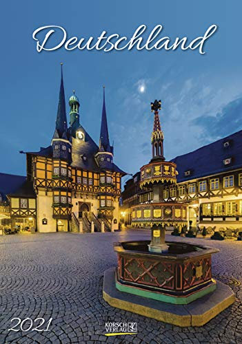 Deutschland - Kalender 2021 - Korsch-Verlag - Fotokalender mit berühmten Sehenswürdigkeiten und Platz zum Eintragen - Fotokunst - 24 cm x 34 cm
