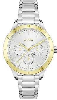 HUGO Multi Zifferblatt Quarz Uhr für Damen mit Silbernes Edelstahlarmband - 1540090