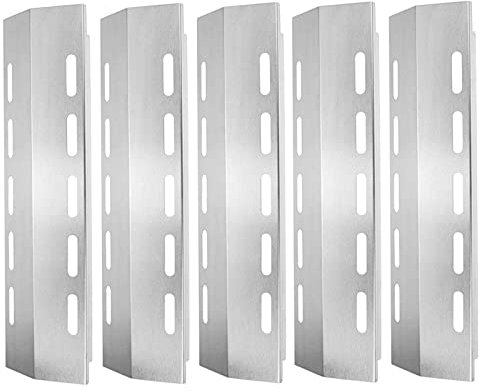 GriHero 43 x 13 CM Stainless Steel Heat Shield Tent, Universal Heat Plates for Outback Spectrum, Charbroil, Nexgrill, Ducane 5 Burner and Other Gas Grills, 5 Pack Outdoor BBQ Replacement Parts