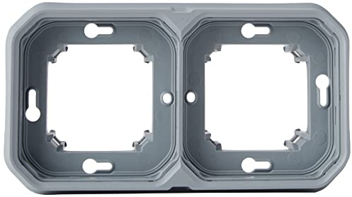 Legrand - Waterproof 2 Position Plexo License Plate Holder for Horizontal or Vertical Flush Mount with Assemble Functions - Grey