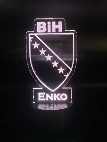 aina Bosnien BIH Flagge Geschenke bosnische Fahne mit Namen Gravur LED Lampe