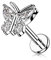 beyoutifulthings 1 Knorpel Ohr-Stecker Schmetterling Silber 4 Zirkonia Clear Piercing-s Chirurgenstahl Schraub-Verschluss Stab 8-mm lang
