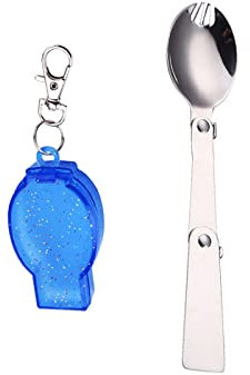Fourchette pliable portable en acier inoxydable qui ne rouille pas facilement pour le camping, la randonnée, le pique-nique
