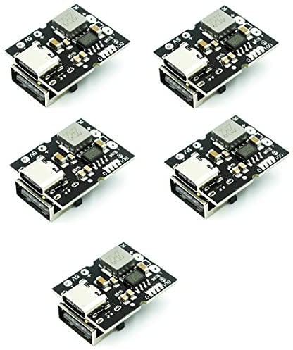 DollaTek 5 Stück Type-C USB 5V 2A Aufwärtswandler Step-Up Power Modul Schutzplatine für Heimwerker