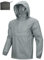 Outdoor Ventures Veste de pluie pour homme - Veste imperméable légère à capuche coupe-vent - Veste d'extérieur pliable et respirante pour voyage, camping, course à pied, randonnée, gris, 4XL