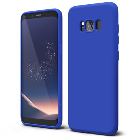 oakxco für Samsung Galaxy S8 Hülle Silikon mit Kameraschutz, Dünn Bunt Gummi Gel Einfarbig Schutz Handyhülle, Weich Slim Leicht TPU Matt Handy Hülle, Cute Elegant Schutzhülle für Mädchen Männer, Blau