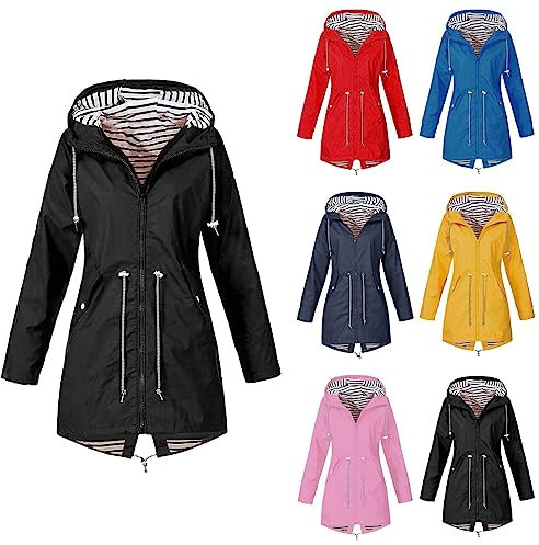 Golf Short Sleeve Waterproof Jacket Waterproof Jacket Womens Long Camping Windbreaker Rain Jackets For Women Uk Waterproof Jacket Ladies Raincoats With Hoods Waterproof Festival,Hot Pink,5XL