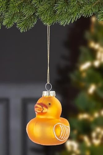 GILDE Glas Baumschmuck Quitscheente H 8cm