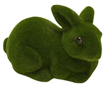 Guindxan Ostermoos Hase, Statue, Kunstrasen, Grashase, beflocktes Tierornament für Party, Garten, Hof, Dekoration