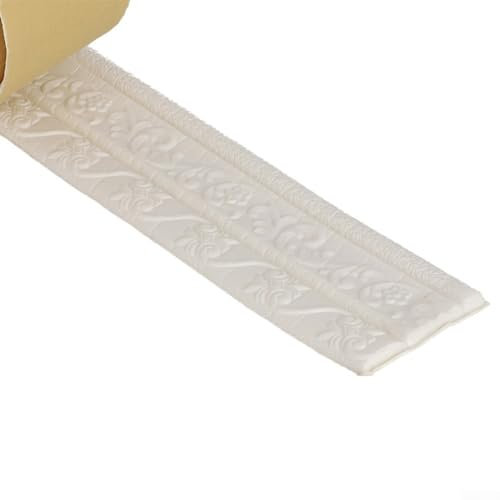 RANRAO 3D-Muster-Aufkleber, Wandverkleidung, Sockelbordüre, 230 x 8 cm, Tapetenbordüre, selbstklebend, wasserdicht, 3D-Schaumstoff-Randstreifen für Wohnzimmer, Schlafzimmer, Küche, Zuhause (B)