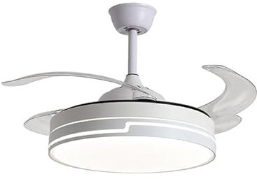 BEL AIR HOME - Ventilador de Techo ROBIN - Motor DC Silencioso - Luz LED 36W (3000K/4000K/6500K) - Aspas Ocultas - Mando a Distancia - Ventilador Techo LED, Mini Blanco, Metal