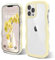 ORDA Cute Wave Frame Shockproof Hard PC Case for iPhone 13 Pro - Curly Shape for Women and Girls - Compatible for iPhone 13 Pro 6.1 inchs - Yellow