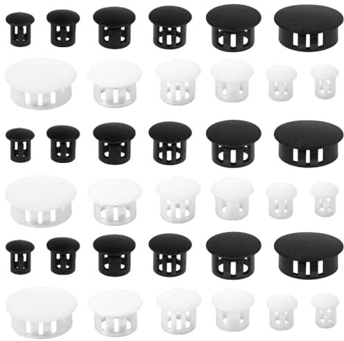 Sctmda Cache Trou Plastique 200 Pièces Tube de Trou Verrouillage Bouchon Trou de Percage Bouchon Couvercle de Trou en Plastique Bouchon Plastique Blanc Bouchon Trou Blanc 6 Tailles 5/6/8/10/13/25 mm