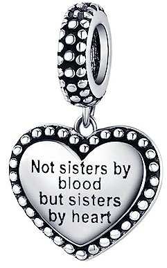 Wedanor Charme Schwesterherz baumelt Charms-Anhänger 925 Sterling Silber Charm Bead Pendant für Europäische Armbänder und Halsketten