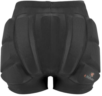Kids Hip Butt Protection Pads Shorts, Youth Child 3D Tailbone Protective Padded Short Pants for Hockey Roller Skating Skateboarding Scooter Skiing Skating Snowboard (Black, XX-Small)