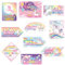 WERNNSAI Unicorn Decorations - 10 PCS Banner Poster Welcome Sign Photo Prop for Girls Birthday Party Supplies Colorful Rainbow Unicorn Backdrop Wall Indoor Decor