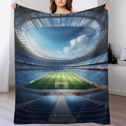 VFSAfiwaf Fußballfeld-Überwurf, Decken, weich, warm, bequem, Überwurf für Couch, Flanell, flauschige Decke, Bettüberwurf für Schlafzimmer, Couch, Reisen, Kinderzimmer, Zubehör (150 x 200 cm)