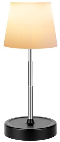 HOTUT LED Tischlampe Kabellos Touch, höhenverstellbar LED Tischleuchte, 16 Farben RGB Dimmbar Nachttischlampe, mit Fernbedienung, Leselampe, Wiederaufladbar USB-C Tischlampe für Kinder, Schlafzimmer