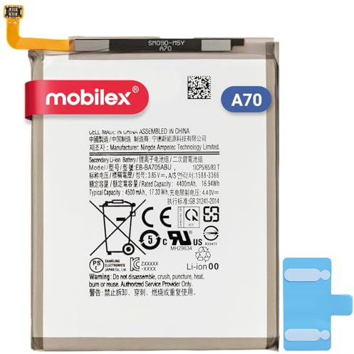 MOBILEX® Batería EB-BA705ABU para Samsung Galaxy A70 / A70s | 4500mAh - OEM | Interna Repuesto con Adhesivo | Capacidad Original
