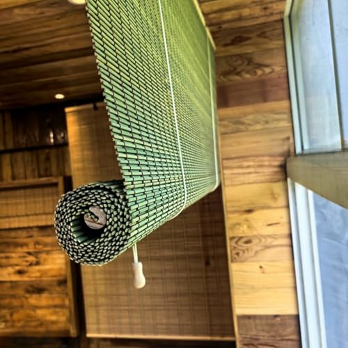 ZHUOZ1T Retro Bambusrollo Bambus Raffrollo Natur Holzrollos 95% Verdunkelungsrollo Sonnenschutz Sichtschutz Rollo Seitenzugrollo, für Fenster und Türen,Blickdicht,Breite×Höhe (140cm x 160cm)
