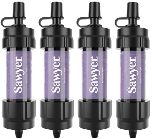 Sawyer Products SP3504 Mini Water Filtration System, Filter and Cleaning Plunger only, 4-Pack, Purple