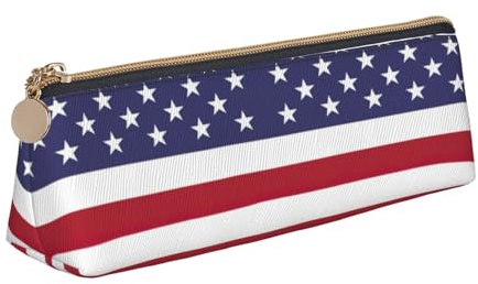 Longzehao Trousse de rangement triangulaire simple avec motif drapeau américain pour fournitures de bureau, cosmétiques, articles de toilette, Blanc, One Size, Art déco.