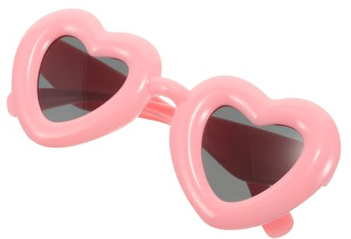 minkissy Herz Sonnenbrille Für Strand Disco UV Abschlussball Lustige Rave Form Party Funky Brille Damenbrille Coole Brille Trendige Sonnenbrille Retro Sonnenbrille Herz Brille