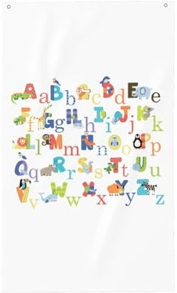 Bunte Tier-Alphabet-Druck, Outdoor-Flagge, Garten, Ausstellung, Hof, Terrasse, Briefkasten, Veranda, Veranda-Flaggen, saisonale Dekoration