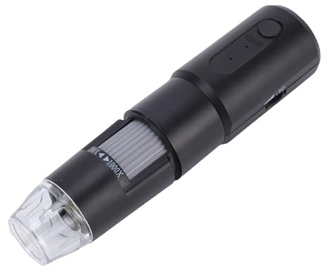 KIMISS HD-Objektiv WiFi Digitales Mikroskop mit 360 ° -Wechseln und Höhenanpassung, 50x-1000x Zoombereich für die Textile Inspektion, für Maxe App, 8 LED-Licht mit Einstellbarer