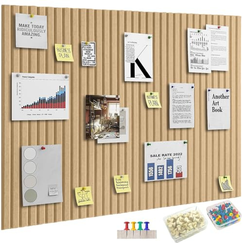 Kongming Pinnwand 120×90 cm Filz Pinnwand Selbstklebend, Pinwand Korktafel mit 70 Reißzwecken, 9mm Dekorative Pinnwände Vision Board für Büro, Zuhause, Kinderzimmer (Dunkles Kamel,12 Stück)