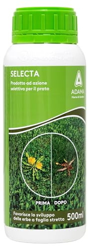 Adama Fertilizzante per Prato – 500 ml. Selecta Fertilizzante per Tappeti Erbosi con Ferro Chelato 4,5%. Rinverdente Rapido, Nutre il Prato e Migliora l’Uniformità del Verde.