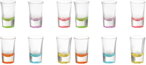 KASANOVA Set Bicchieri per liquore Pasabahce, 6 Pezzi in Vetro Multicolore (Confezione da 2)