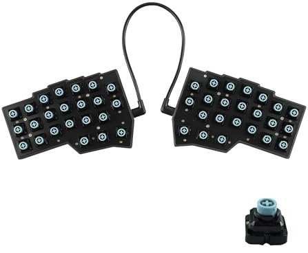 YMDK EC-Corne Topre Split-Tastatur, 46 Tasten, ergonomisch, 40 % Layout, QMK-Phiole mit allen Tasten, programmierbar, Mini-Gaming-Tastatur-Set