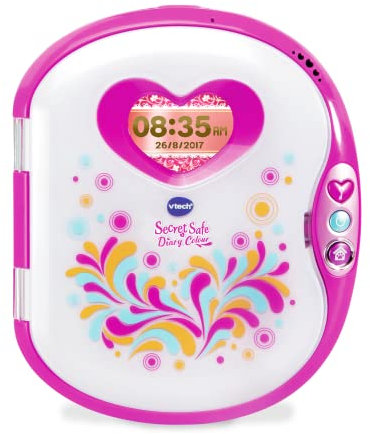 VTech Pink Secret Safe Girls Diary Colour - Secret Diary for Girls, Educational Toy with Games, MP3 Connection & More - Gifts for Girls Age 5, 6, 7+ Year Olds, Pink, 4.2 x 17.5 x 20 cm