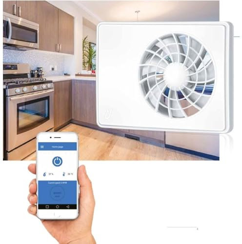 Blauberg UK Ultra Quiet Silent Bathroom Extractor Fan with Intelligent Humidity Timer and Speed Control Functions - WiFi Phone or Tablet Controlled