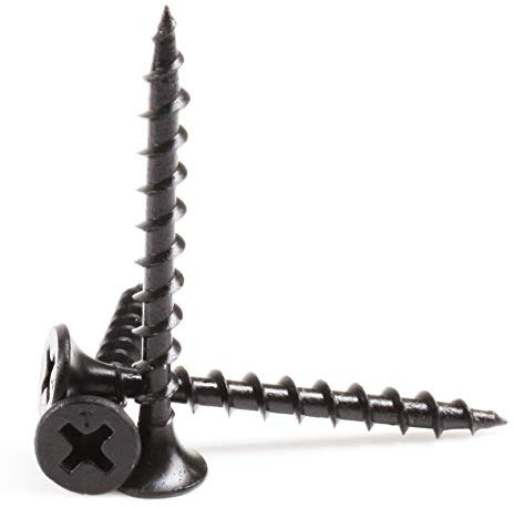100x Black Coarse Thread Bugle Head Drywall Screws for Fixing Plasterboard to Timber - M3.5 x 38mm